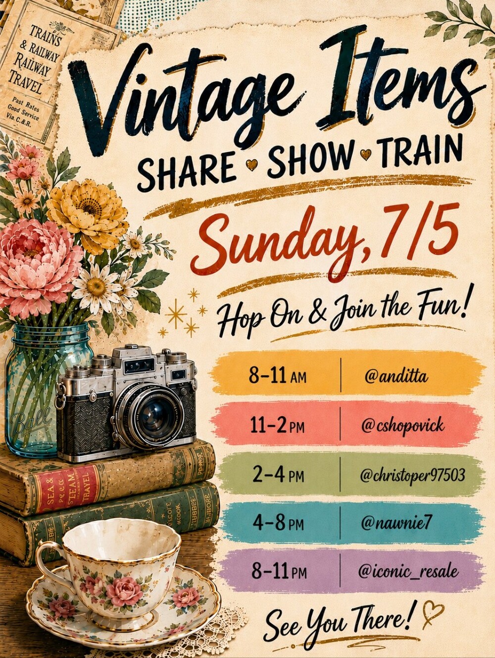Hand Crafted & Vintage Share Show Train - Picture 3 of 5